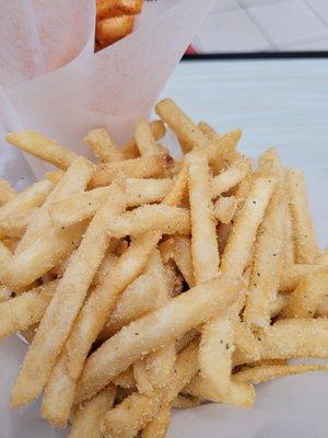 Regular fries. Mega. Parmesan cheese & garlic