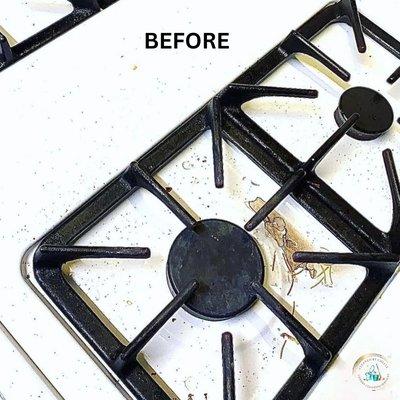 Stove top before cleaning