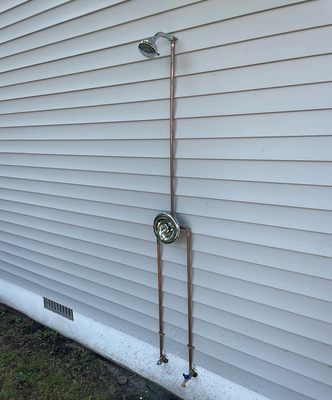 New outside shower installations.