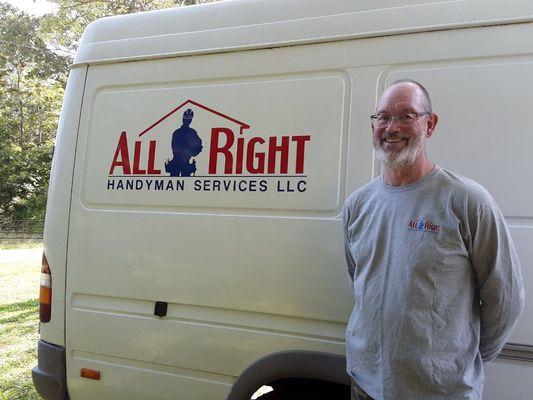 Dan and the big van full of tools and supplies.