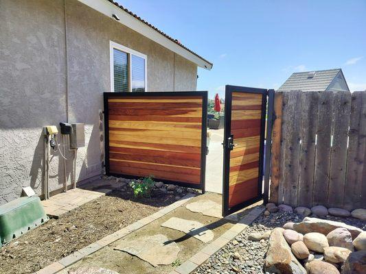 Custom gates metal & redwood