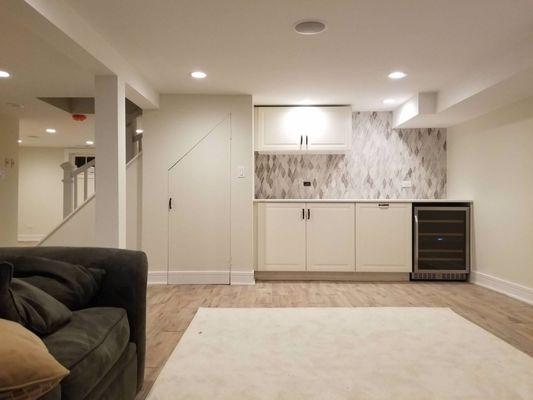 If only you had seen this basement before the remodel.  We love this new space.