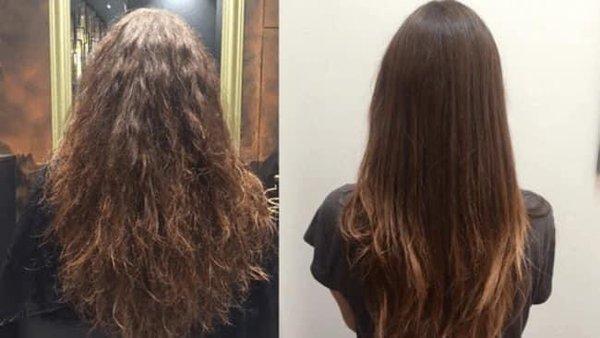 Keratin treatment before and after