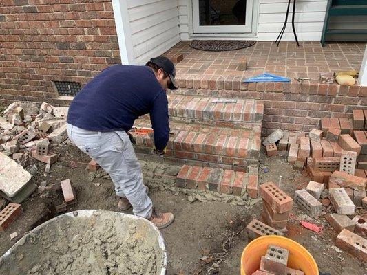 Brick stairs