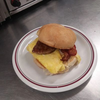 Bacon and egg sandwich