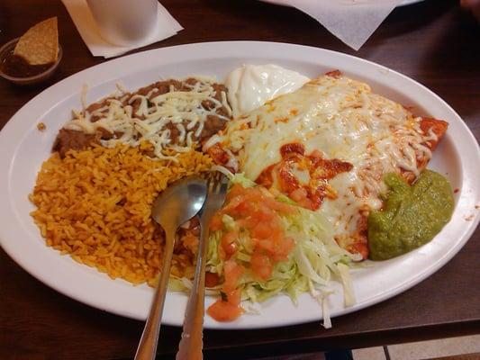 Cheese enchilada combination dinner