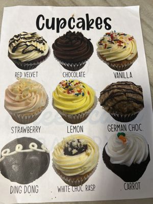 Cupcake menu.