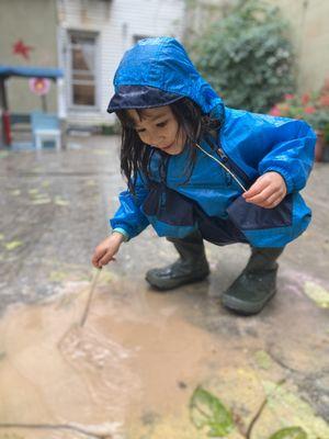 Playing in the backyard