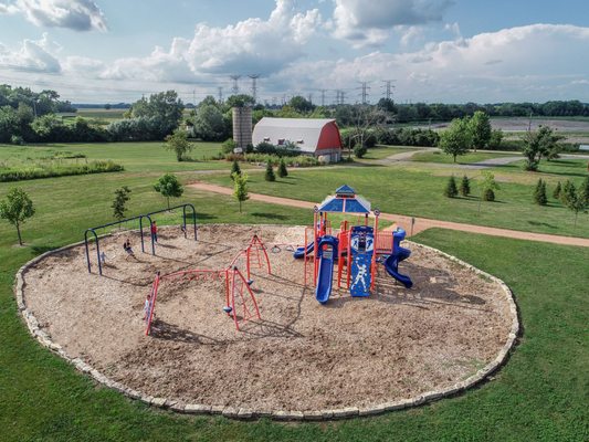 A Chicago Bears playground at Kress Creek Park.