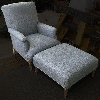 Upholstered Chair & Ottoman