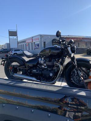 Brand New Purchase Transportation - Triumph Bonneville Bobber 1200