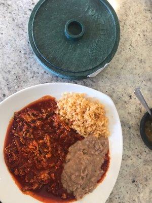 Aporreado in Red Salsa with HANDMADE TORTILLAS