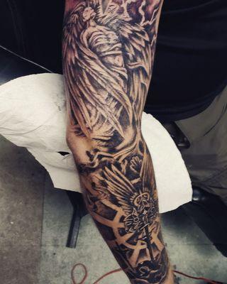 Religious themed sleeve by Brad