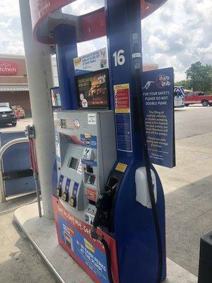 Modern gas pumps for your fuel dispensing convenience.