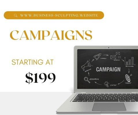 Contact us to create your Business Campaigns!
In Terms of Cost we are Pretty Flexible! Cost varies on the size of your project. Start Now!