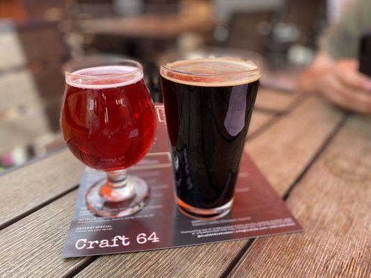 Craft 64 Blueberry Fields Forever and Rickety Cricket Crispy's Toffee Pecan Porter.