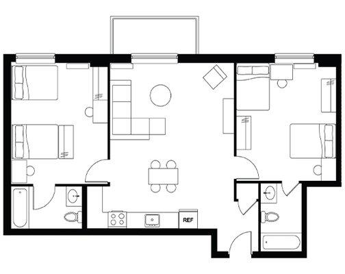 2x2 unit at Diplomat, 955 sq ft, sleeps 4 people