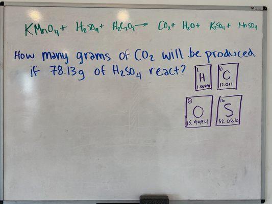 We also offer sessions in high school and college level Chemistry!  And challenge our students with complex chemical equations.