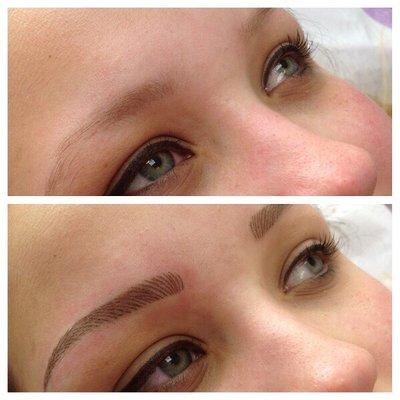 Before and after do permanent eyebrows and eyeliners make up