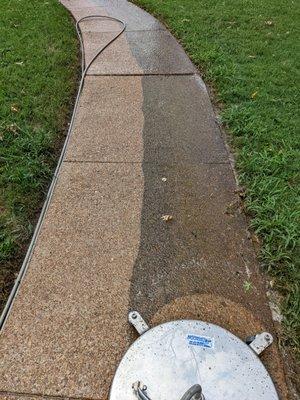 Walkway Surface Cleaning in progress