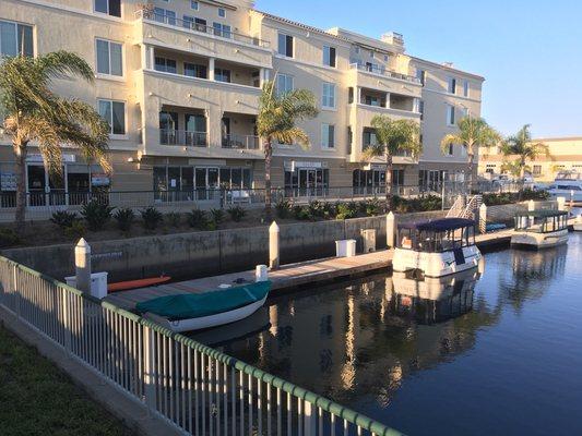 View of our studio from across the marina