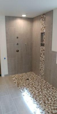 Custom curb less shower.