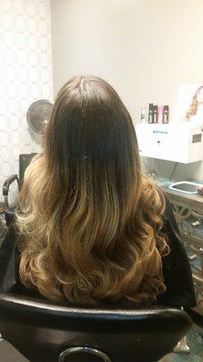 Ombré hair painting by Darlene Navarro