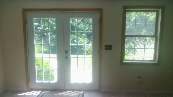 Same Basement remodel, There were no windows, and only a singe door, Homeowner wanted French Doors