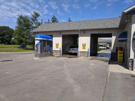 3 Self-Serve Hand Wash Bays. These bays are 12 ft tall and accept cars trucks boats motorcycles  and campers.