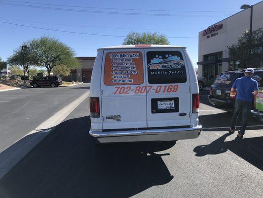 The back of our van... great colors and stands out