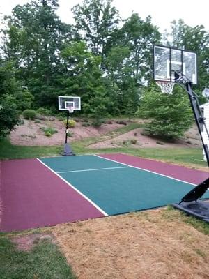 Back Yard Basketball Court. Sod was later replaced.