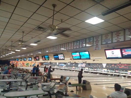 View of bowling lanes