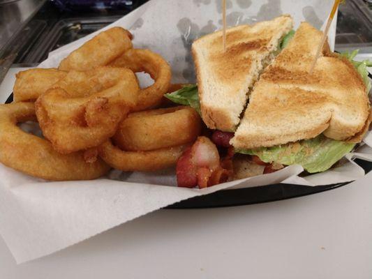 BLT and onion rings