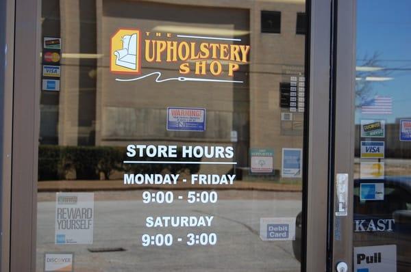 Store hours on front door