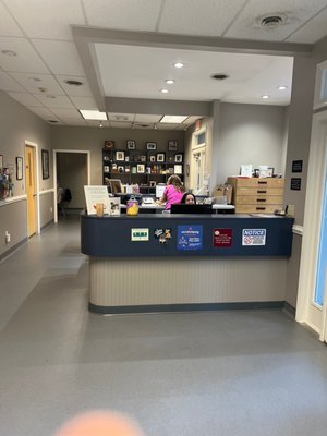 Clean front desk area.