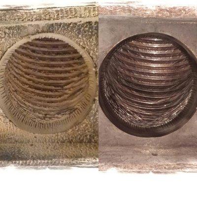 Before and After a duct cleaning