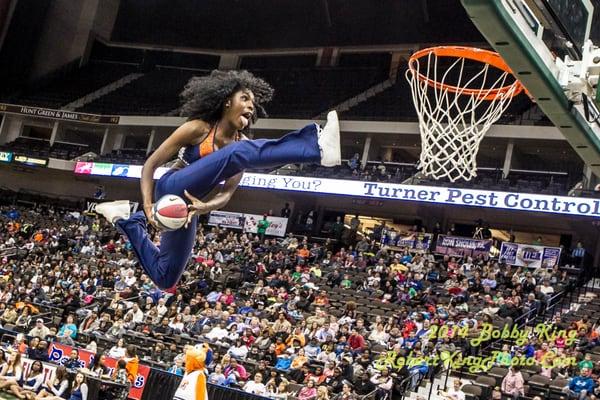 Gravity Defying Dunking Dancers. Halftime as the ABA Jacksonville Giants take on the Southcoast Fire, Veterans Memorial Arena