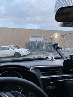 Waiting to be let out of the storage area because the lock system was down.