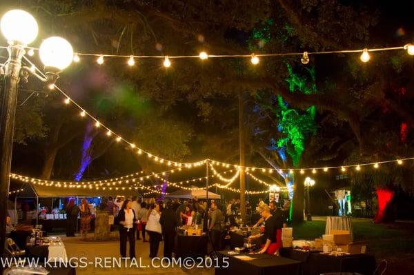 Lighting a Wine and Food Festival in Broward.
 http://www.kings-rental.com/string_lights_rental.html