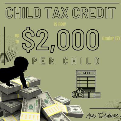 Child Tax Credit is now up to $2,000 per child