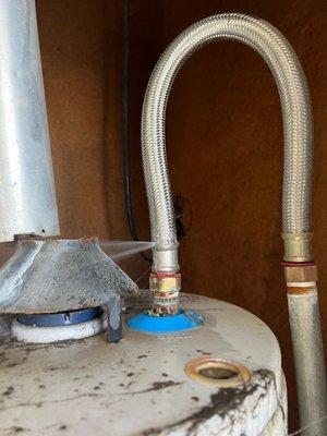 Broken pipe to water heater