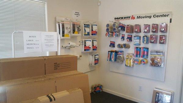 Buy all your moving supplies here.  We sell boxes, tapes, locks and more.