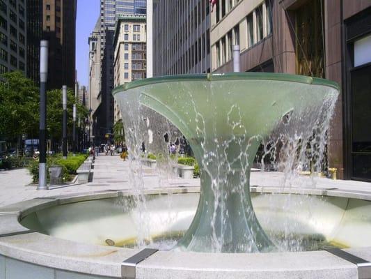 On the East end is the glass fountain.