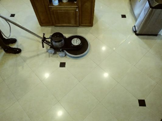 Marble floor polishing