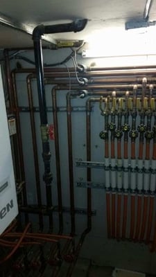 Piping for 3 boilers in a very small space