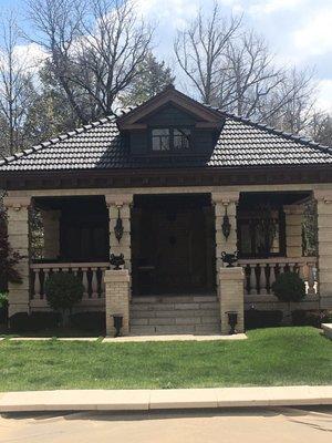 Pool house at 1022 Humboldt St. Ludowici French tile.