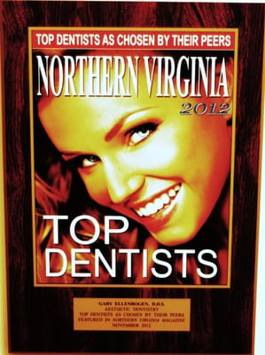 Top Dentist in Northern Va. award chosen by peers