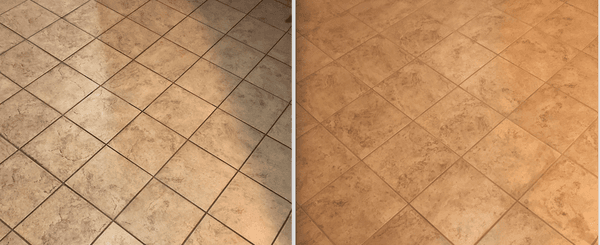 Turn your grout from black to tan, how it should look.