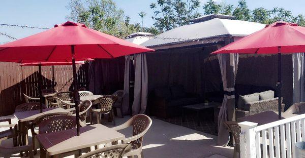 Patio seating and FREE cabanas!!