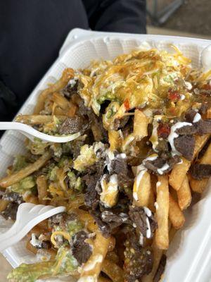 Crane asada fries.